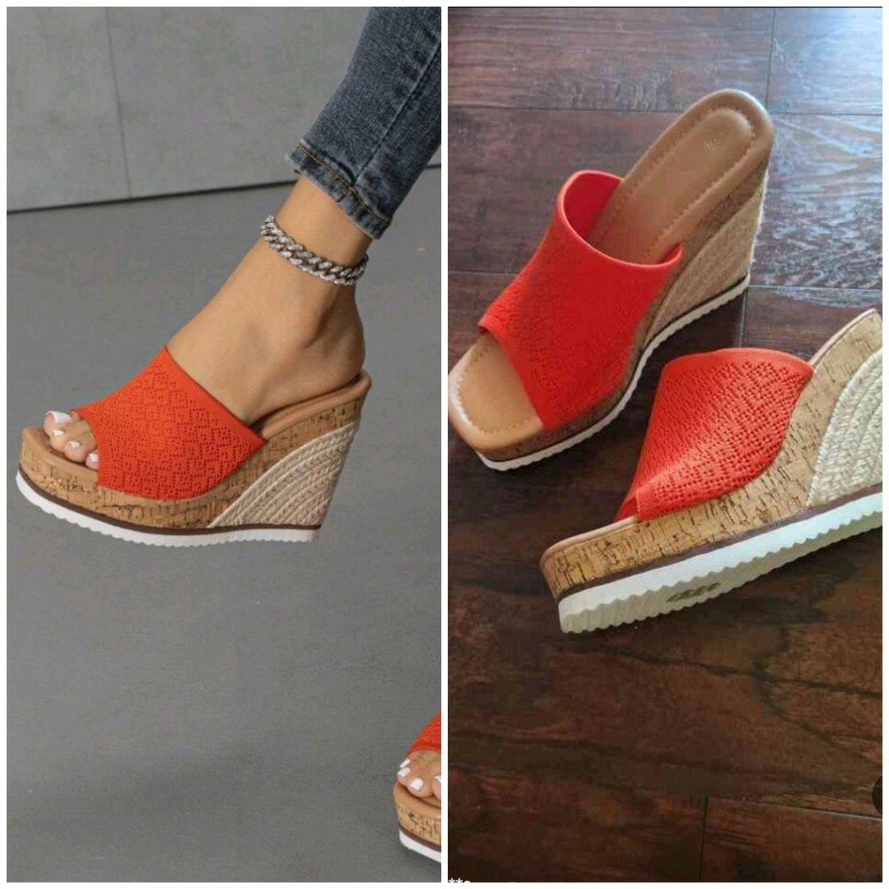 Orange Wedge Heel & Thick Sole 🧡🧡